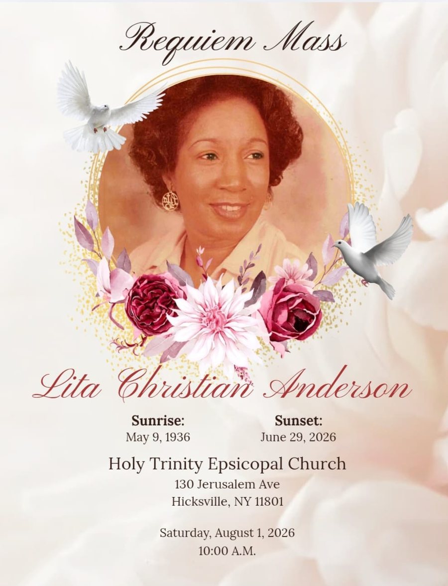 Requiem Mass program cover produced for a service at Holy Trinity Episcopal Church, Hicksville, NY